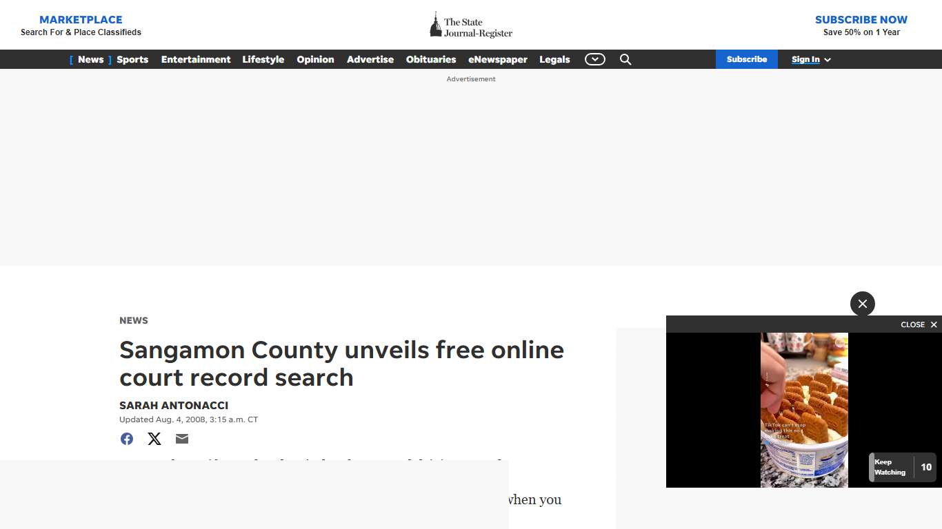 Sangamon County unveils free online court record search