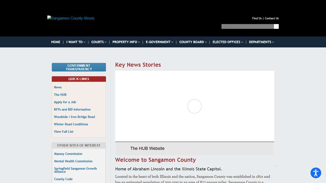 Sangamon County Springfield Illinois Government Departments, and Information